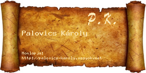Palovics Károly névjegykártya