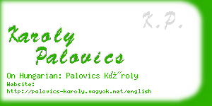 karoly palovics business card
